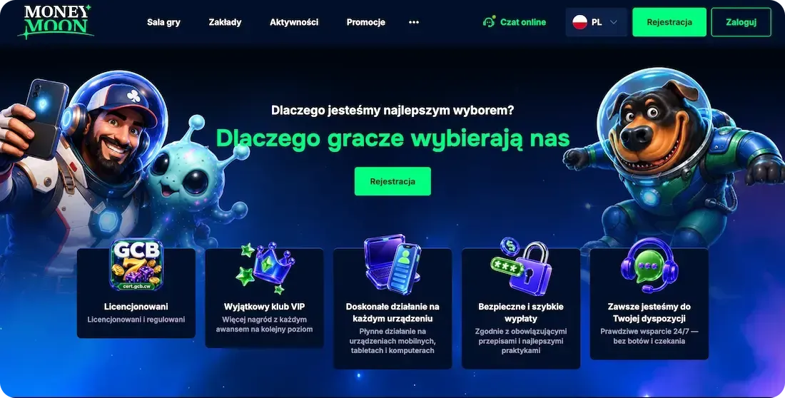 strona kasyna moneymoon